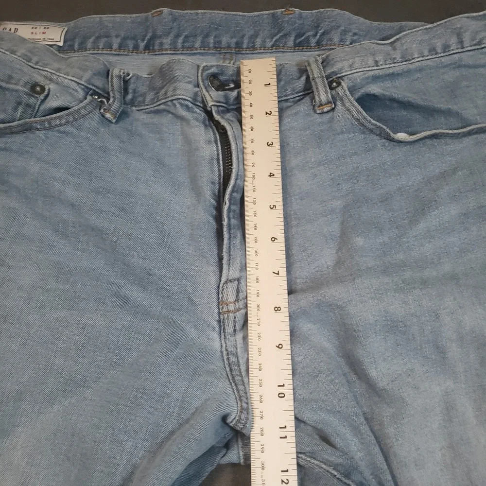 Gap Slim Fit Jeans Mens 40x30 Light Wash Stretch Denim Pants